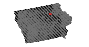 Picture of Iowa with job marked.